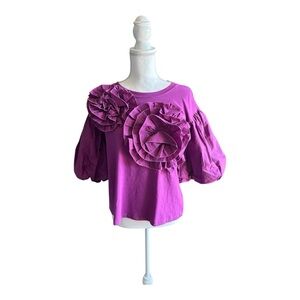 ODDY‎ Magenta Ruffle Top